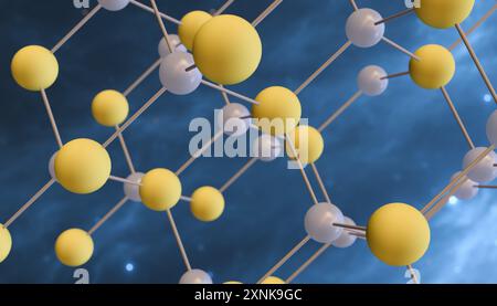 Crystal structure, molecular symmetry. 3d illustration Stock Photo