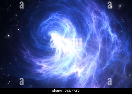 Supermassive Black Hole. Collapse Directly out of Giant Clouds of gas. 3d rendering Stock Photo