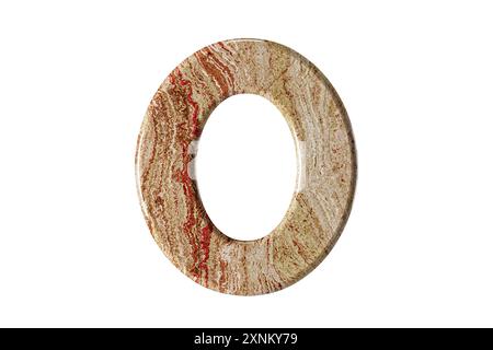 Digit sculpted from warm-toned marble, stands tall and elegant, a symbol of resilience and refinement. 3d illustration of marble symbol isolated on white background, 3d render Stock Photo