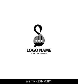 swan message logo design vector Stock Vector