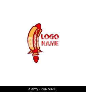 rocket hot dog logo design vector Stock Vector