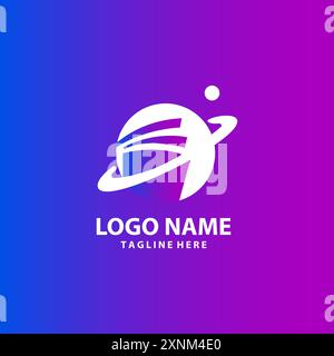 planet book logo design vector Stock Vector