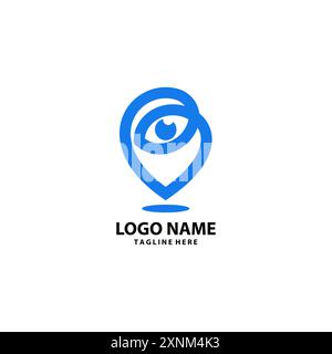 pin eye logo design vector Stock Vector