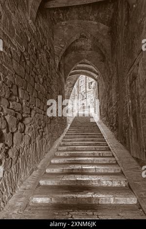 Perugia - The medieval asisle of old town. Stock Photo