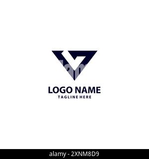 initial V7 modern logo design vector Stock Vector