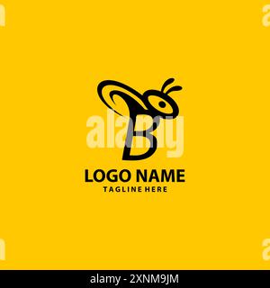 initial B bee logo design vector Stock Vector