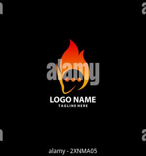 fire message logo design vector Stock Vector