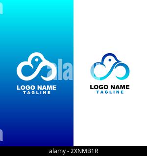 cloud bird logo design vector Stock Vector
