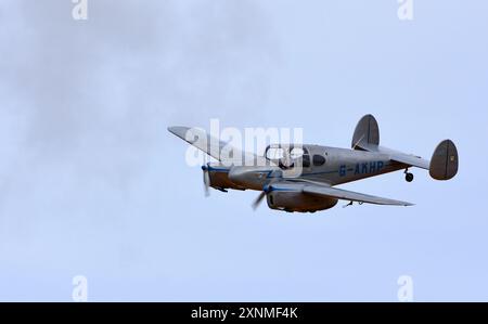 Vintage Miles M65 Gemini, G-AKHP aircraft in Flight. Stock Photo