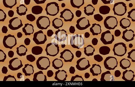 Seamless repeating pattern with leopard skin pattern in vector for fabric, paper, print and web. Stock Vector