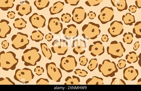 Repeating seamless pattern with jaguar skin pattern in vector for fabric, paper, print and web. Stock Vector