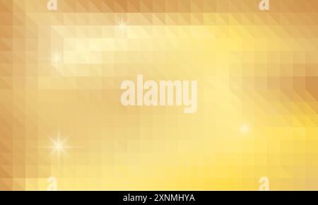 Abstract polygonal background of golden triangles in vector Stock Vector