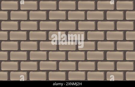 Repeating seamless pattern brick wall, light brickwork on a dark background, vector image for fabric, paper, print and web. Stock Vector