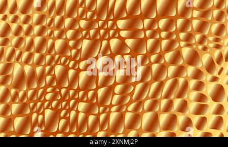 Repeating seamless pattern with gold dragon skin in vector for fabric, paper, print and web. Stock Vector