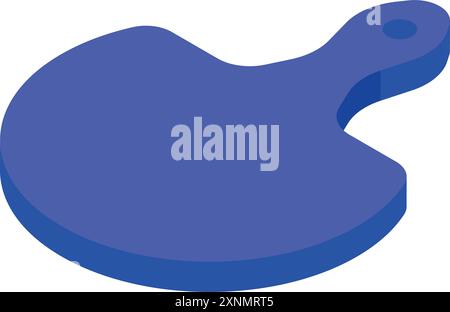 Blue plastic kitchen cutting board is lying on a white background Stock Vector