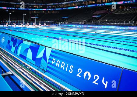 General view during the Swimming, Olympic Games Paris 2024 on 01 August 2024 at Paris La Defense Arena in Nanterre, France Stock Photo