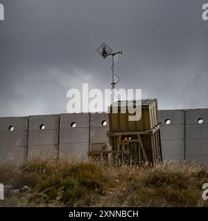 Jerusalem, Israel - May 25th, 2024: An Iron Dome anti rocket battery, protecting Jerusalem, Israel. Stock Photo