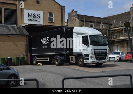 Marks & Spencer Delivery Lorry outside a M&S Foodhall in Frome, Somerset, England, United Kingdom. 19th June 2024. Stock Photo