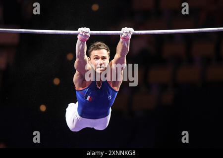 Paul Degouy (France). European Championships Munich 2022: Artistic Gymnastics, Men's Horizontal bar Stock Photo