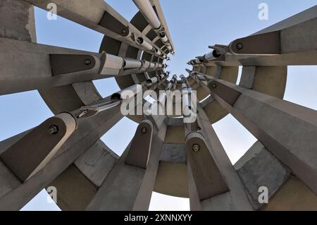 The Tower of Voices at the Flight 93 National Memorial in Pennsylvania holds 40 wind chimes, honouring the passengers and crew who died on Sept. 11. Stock Photo