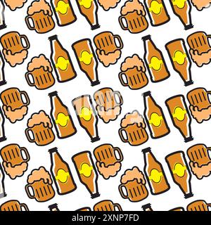 beers icon Pattern background Vector Stock Vector