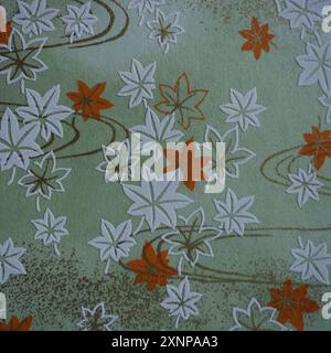 Traditional Japanese patterns with autumn theme (Japanese maple leaves) Stock Photo