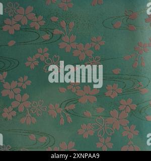 Traditional Japanese patterns with floral theme Stock Photo