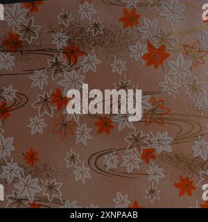 Traditional Japanese patterns with autumn theme (Japanese maple leaves) Stock Photo