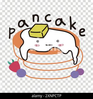 Cute pancakes expressed in lines Stock Vector