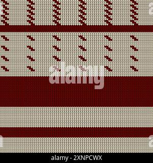 Seamless Knitted Pattern of clothes, A Sweater Fairisle clothes vector and illustration, A knitting sweater pattern for valentine concept.Festive Swea Stock Vector