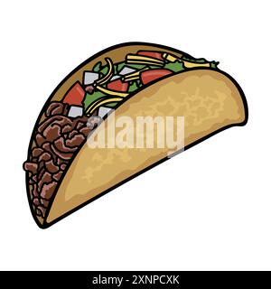 Crispy tacos with beef Stock Vector