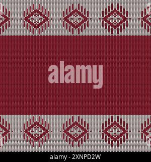 Knitted Repeat Background, Vector Textile Templates, traditional cotton Knitted seamless pattern Stock Vector