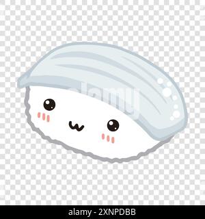 Cute squid sushi, sushi Stock Vector