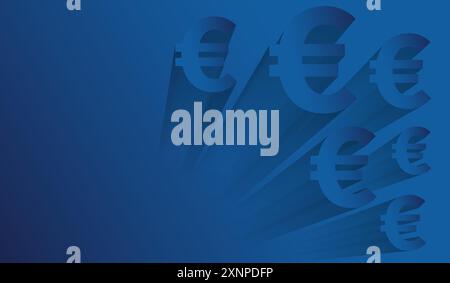 Financial Currency of Eero money background templates on gradient blue, used in stock market and financial concept designs Stock Vector