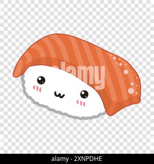 Cute salmon sushi Stock Vector