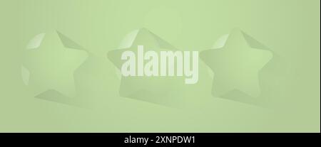 Group of three Abstract Stars backdrop for cosmetic product. Collection of 3 uxury geometric eleglant green background with copy space, vector illustr Stock Vector