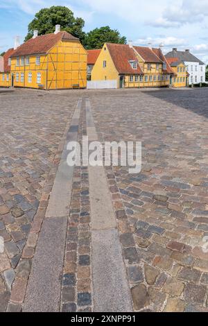 Roskilde, Denmark; July 30, 2024 - Old town houses in Roskilde, Denmark Stock Photo