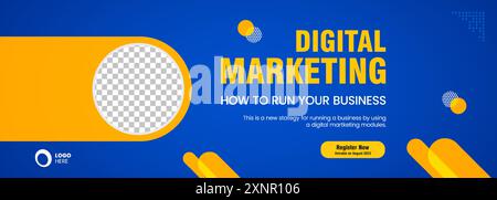 Gradient blue Digital marketing banner Blue Design, and digital marketing social media post banner. business marketing post banner templates Stock Vector