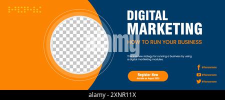 Digital Marketing Agency Online Webinar Social Media Post Set templates, and digital Marketing banners and Social media banner template Stock Vector