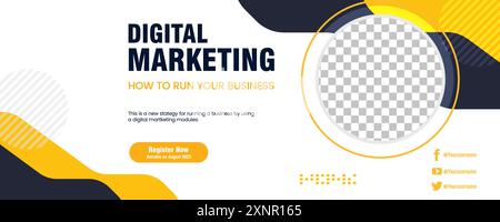 Digital Marketing banners and Social media banner template. Digital Marketing Agency Online Webinar Social Media Post Set templates Stock Vector