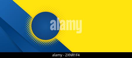 yellow and blue with gradient abstract vector background, Promotion banner template design Stock Vector