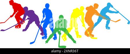 Ice Hockey Silhouette People Player Silhouettes Stock Vector