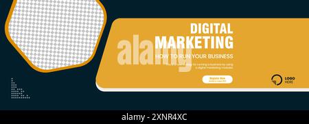 Yellow and Dark Blue geometric abstract web banner design. and Modern abstract vector, illustration banner design Stock Vector