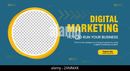 Light blue of Slides abstract Unique Editable templates for Social Media banner Template. A modern Promotional web banner for social media vector, ill Stock Vector