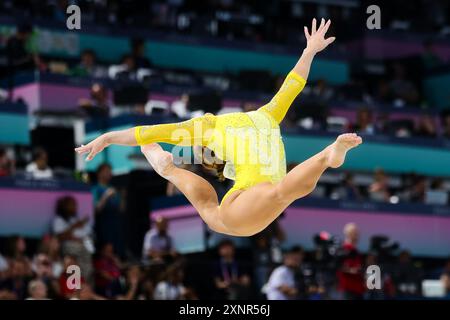 Paris, France, 1 August, 2024. Flavia Saraiva of Brazil on the Balance Beam during the Paris 2024 Olympic Games Artistic Gymnastics WomenÕs All-Round Final  at the Bercy Arena on August 01, 2024 in Paris, France. Credit: Pete Dovgan/Speed Media/Alamy Live News Stock Photo