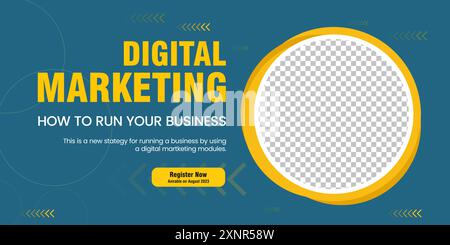 A modern Promotional web banner for social media vector, illustration, Light blue of Slides abstract Unique Editable template Stock Vector