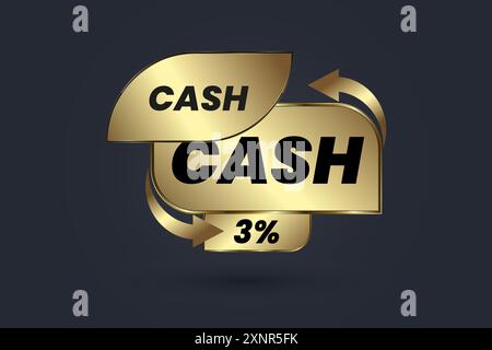 A cash back banner concept up to 35 percent sale template. Refund and money return after shopping special offer commerce financial deal vector Stock Vector