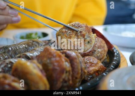 Stuffed squid made in Korean style Stock Photo