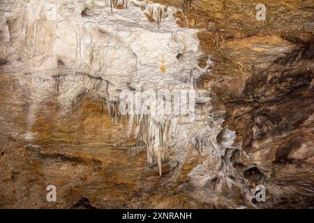 vaults of the Big Azish Cave on the Lago-Naki Plateau in Adygea Stock Photo