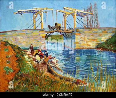 Bridge at Arles.Pont de Langlois.Arles.march.(1888).by Vincent van Gogh.(1853-1890). Stock Photo